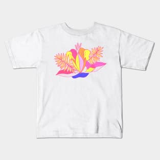 Flower and leaves tropical Kids T-Shirt